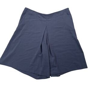 Ralph Lauren Culottes 14 Navy Inverted Pleat Shorts Knee Length Inseam 9.5"